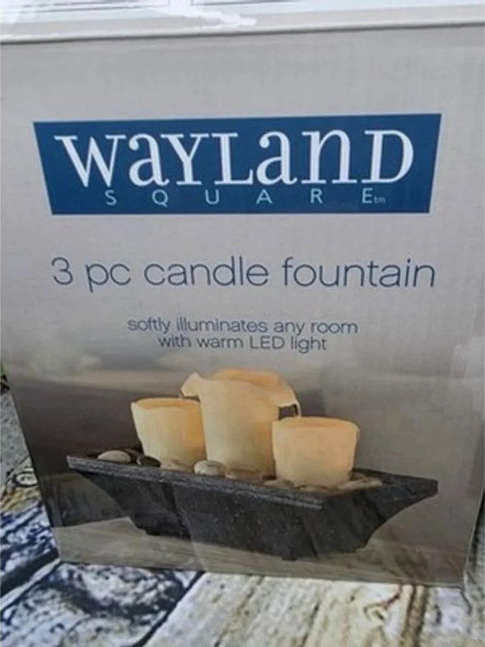 Wayland Square 3 PC Candle Fountain Battery Operated NOT INCLUDED